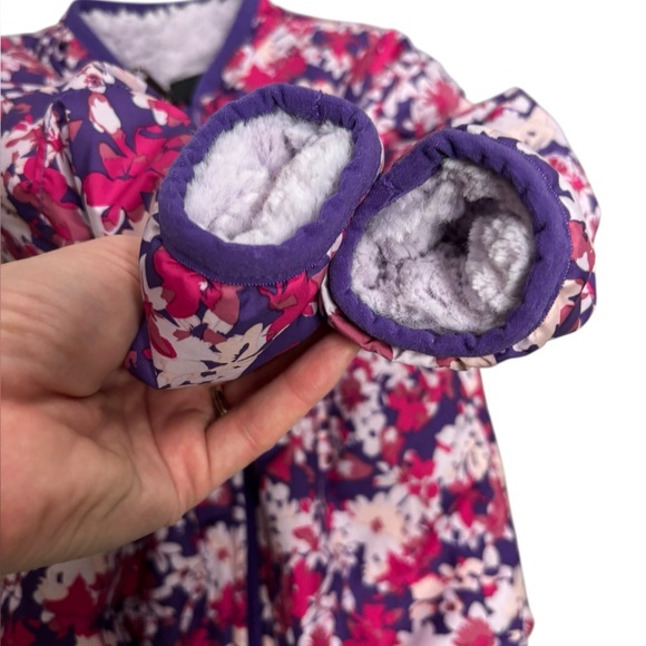The North Face Reversible Mossbud Jacket Floral Coat Size 12-18M Baby Kids - Picture 7 of 11